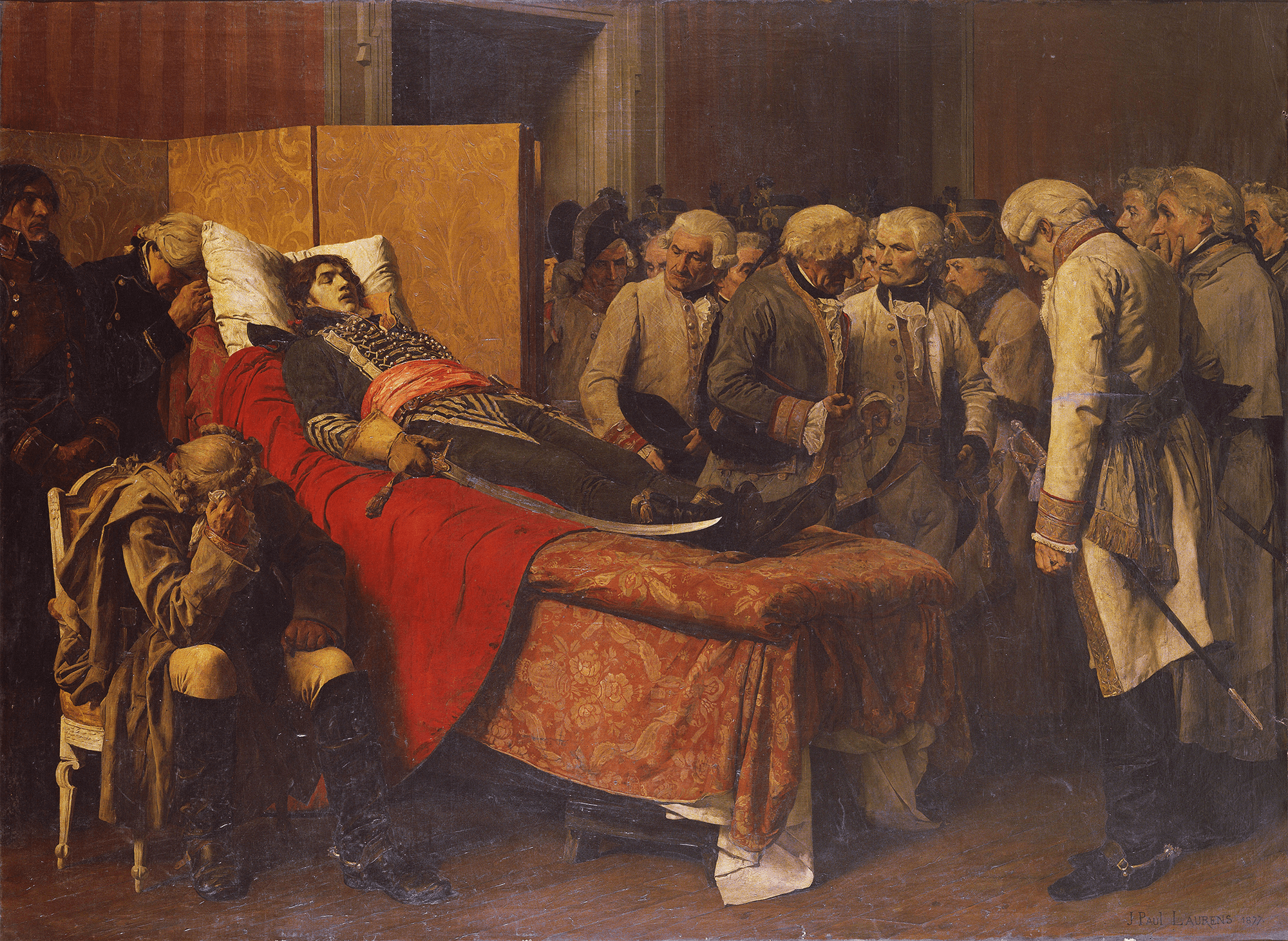 マルソー将軍の遺体の前のオーストリアの参謀たち